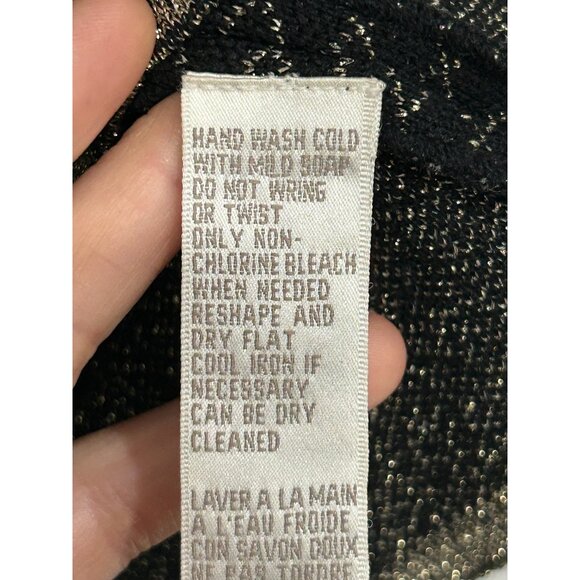 Jones New York Black Gold Diamond Pattern Sleeveless Knit Vest Top Sz Large - Picture 7 of 9